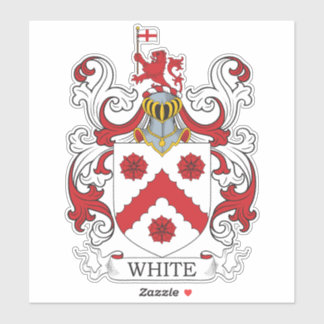White Family Crest Sticker
