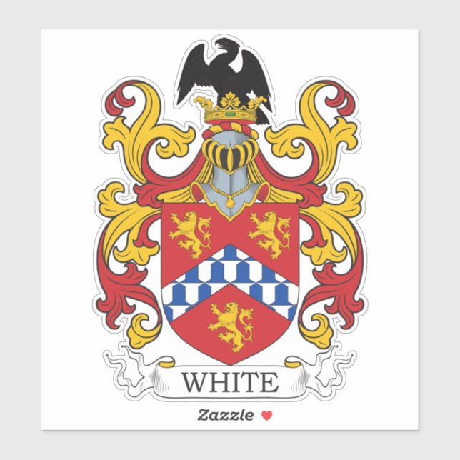 White Family Crest Sticker (Sheet)