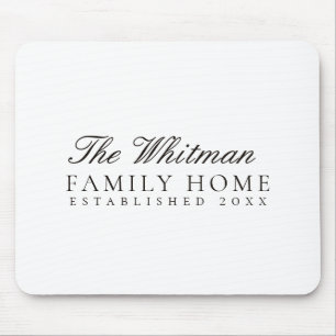 White Family Home Mouse Pad