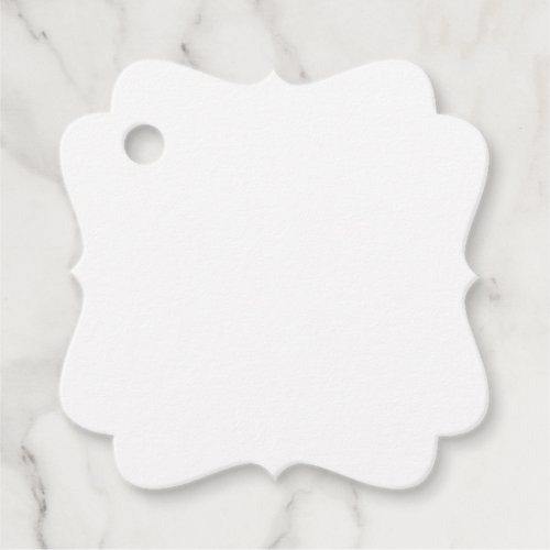 White Fancy Square Favor Tags