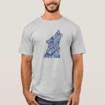 White Fang by Jack London Blue Book Quote T-Shirt<br><div class="desc">White Fang by Jack London book quote in a typography style over top a wolf silhouette on a t shirt.</div>