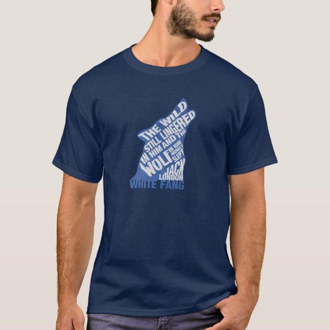 White Fang by Jack London Blue Book Quote T-Shirt (Front)
