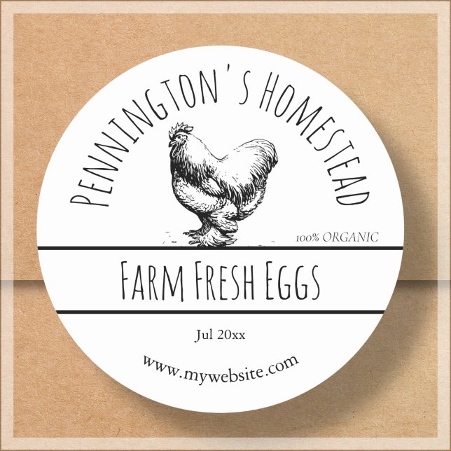 White | Farm Fresh Egg Labels (Creator Uploaded)