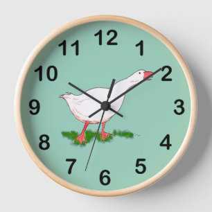 white farm goose clock