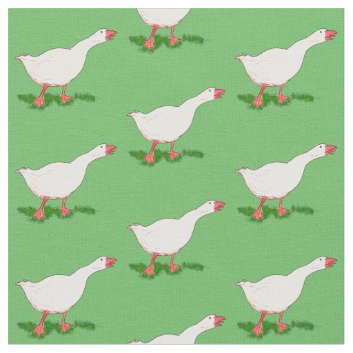 white farm goose fabric