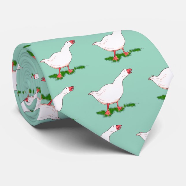 white farm goose neck tie (Rolled)