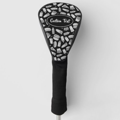 White Fast Food Icons Pattern Golf Head Cover