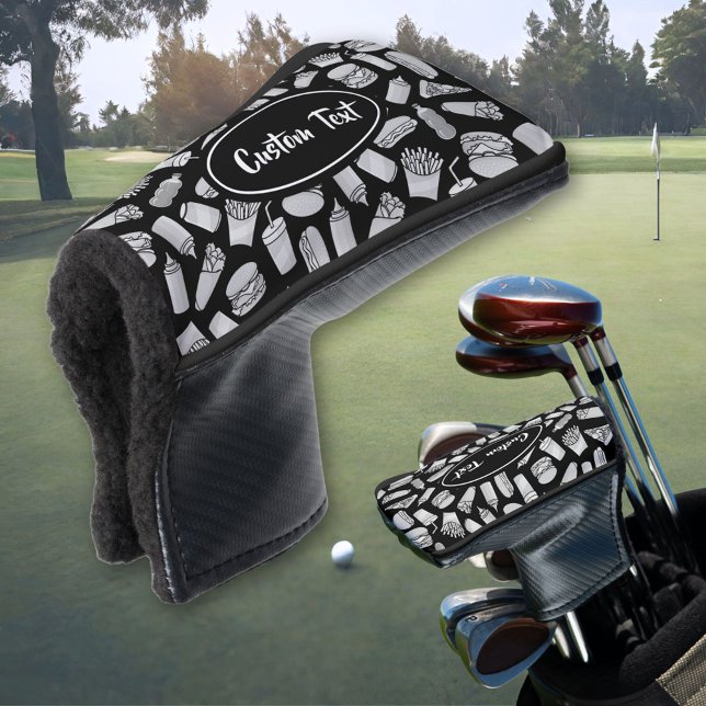White Fast Food Icons Pattern Golf Head Cover (Creator Uploaded)