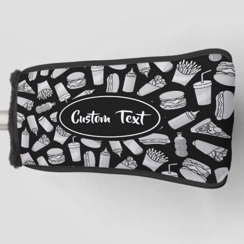 White Fast Food Icons Pattern Golf Head Cover