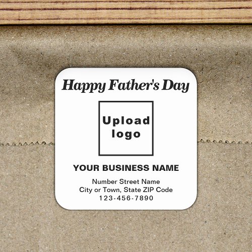 White Fathers Day Business Square Sticker