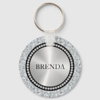 White faux diamonds pattern Monogram