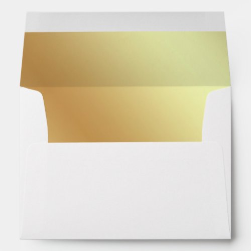 White Faux Gold Foil Envelope