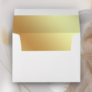 White Faux Gold Foil Envelope