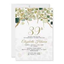 White Faux Gold Gemstones Birthday