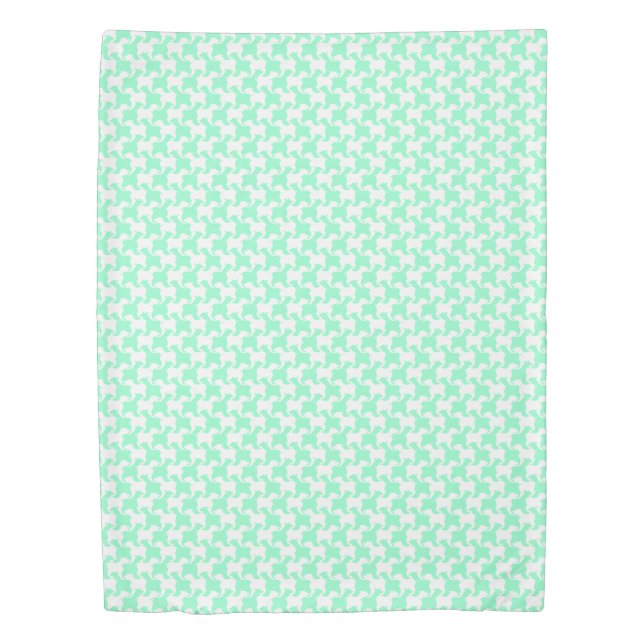 White Faux Houndstooth Choose color Duvet Cover 1 (Front)
