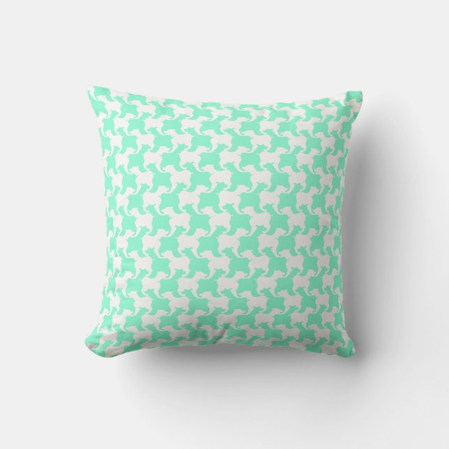 White Faux Houndstooth Choose color Pillow (Front)
