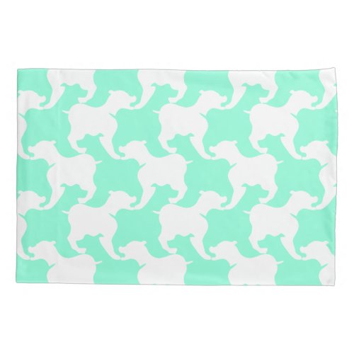 White Faux Houndstooth Dog Choose Color Pillowcase