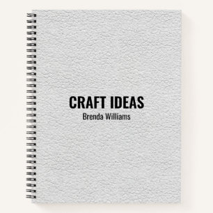 White faux leather image notebook
