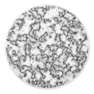 White Faux Marble Ceramic Knob
