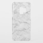 White Faux Marble Uncommon Samsung Galaxy S9 Case<br><div class="desc">Modern white faux marble with gray accents.</div>