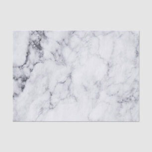 White Faux Marble With Gray Pattern Tissue Paper