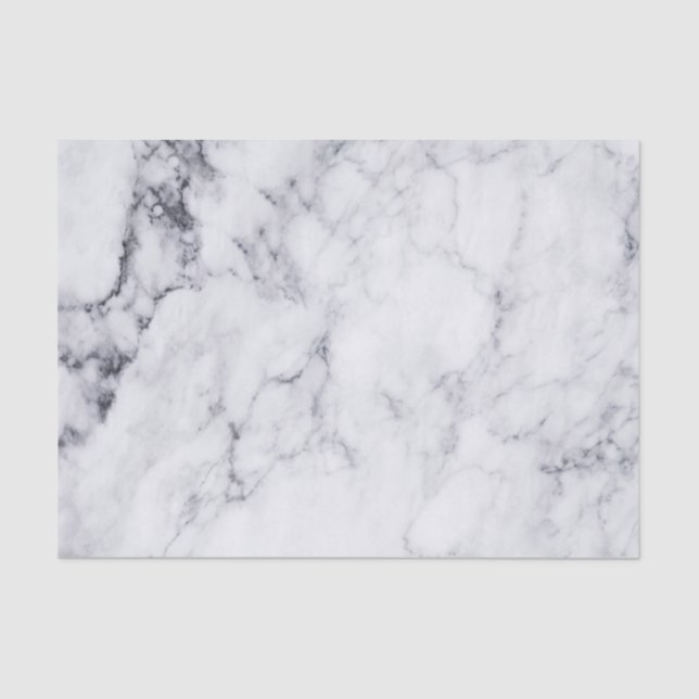 White Faux Marble With Gray Pattern Tissue Paper (Front)