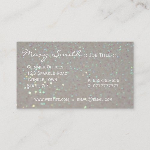 White faux Sparkles &amp; Glitter business cards