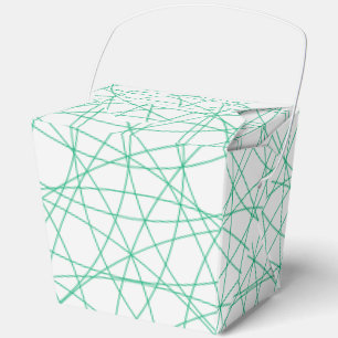 White Favor Box with Emerald Lines – Customizable