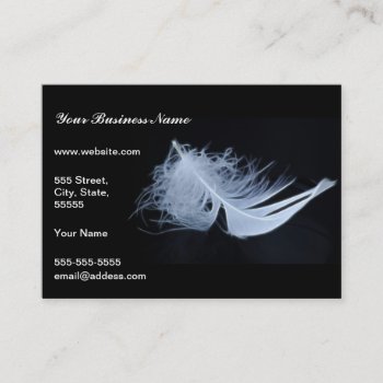 White Feather - Angelic By Nature Business Card by laureenr at Zazzle