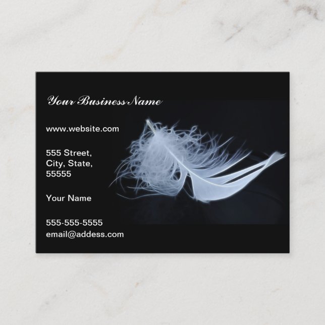White feather - angelic by nature business card (Front)