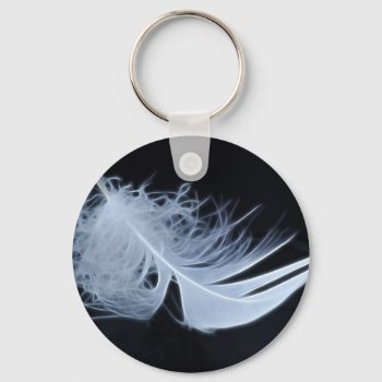 White Feather - Angelic By Nature Keychain by laureenr at Zazzle