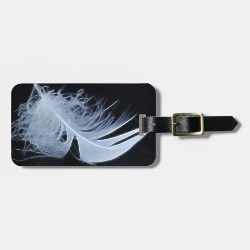 White feather _ angelic by nature luggage tag