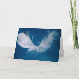 White feather art symbol of inspiration card