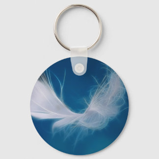 White feather art - symbol of purity and innocence keychain