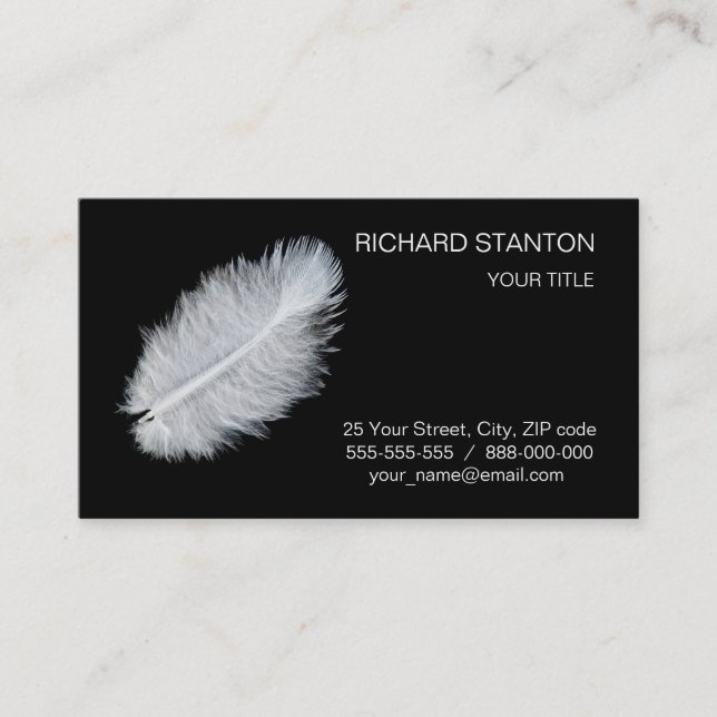 White feather business card (Front)