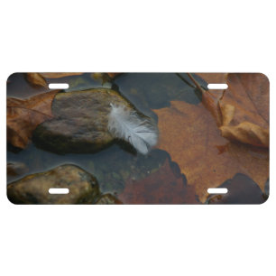 White Feather License Plate