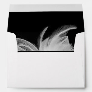 White Feathers 5x7 Invitation Envelope