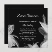 White Feathers Birthday Invitation (Front/Back)