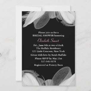 White Feathers Bridal Shower Invitation