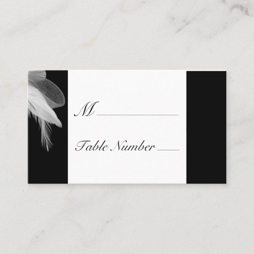 Customizable White Feathers Place Card Business Card Template