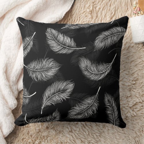 White feathers throw pillow