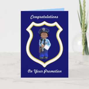 White Female Police Officer Custom Promotion Cards