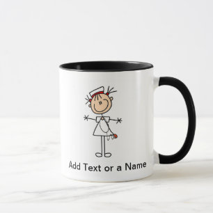 White Female Stick Figure Nurse 2 Gifts Mug