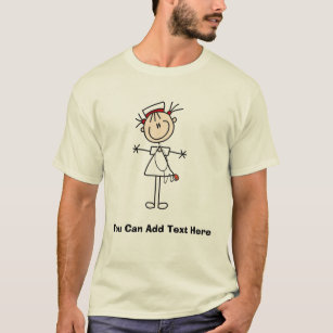 White Female Stick Figure Nurse 2 Gifts T-Shirt