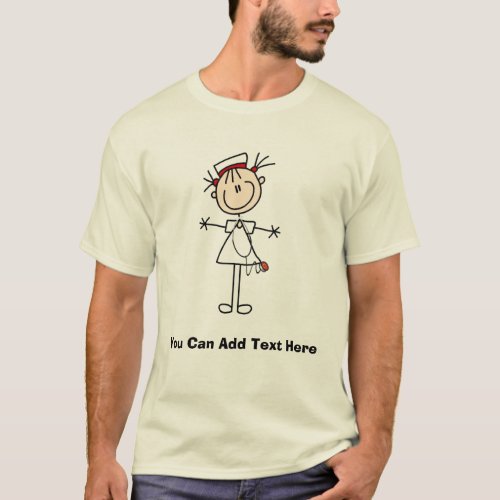 White Female Stick Figure Nurse 2 Gifts T_Shirt