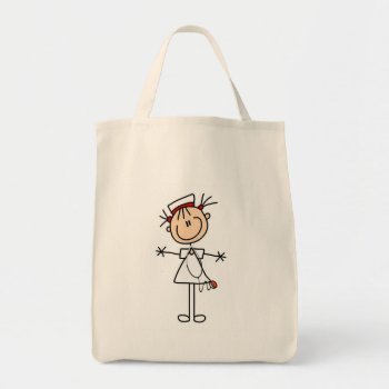 White Female Stick Figure Nurse 2 Gifts Tote Bag by nurse_doctor at Zazzle
