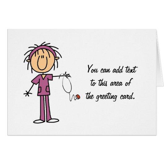 White Female Stick Figure Nurse T-shirts and Gift (Front Horizontal)