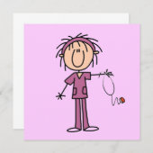 White Female Stick Figure Nurse T-shirts and Gifts (Front/Back)