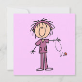 White Female Stick Figure Nurse T-shirts and Gifts (Front)