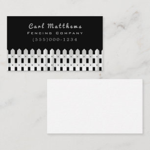 White Fence Design Fencing Company Business Card